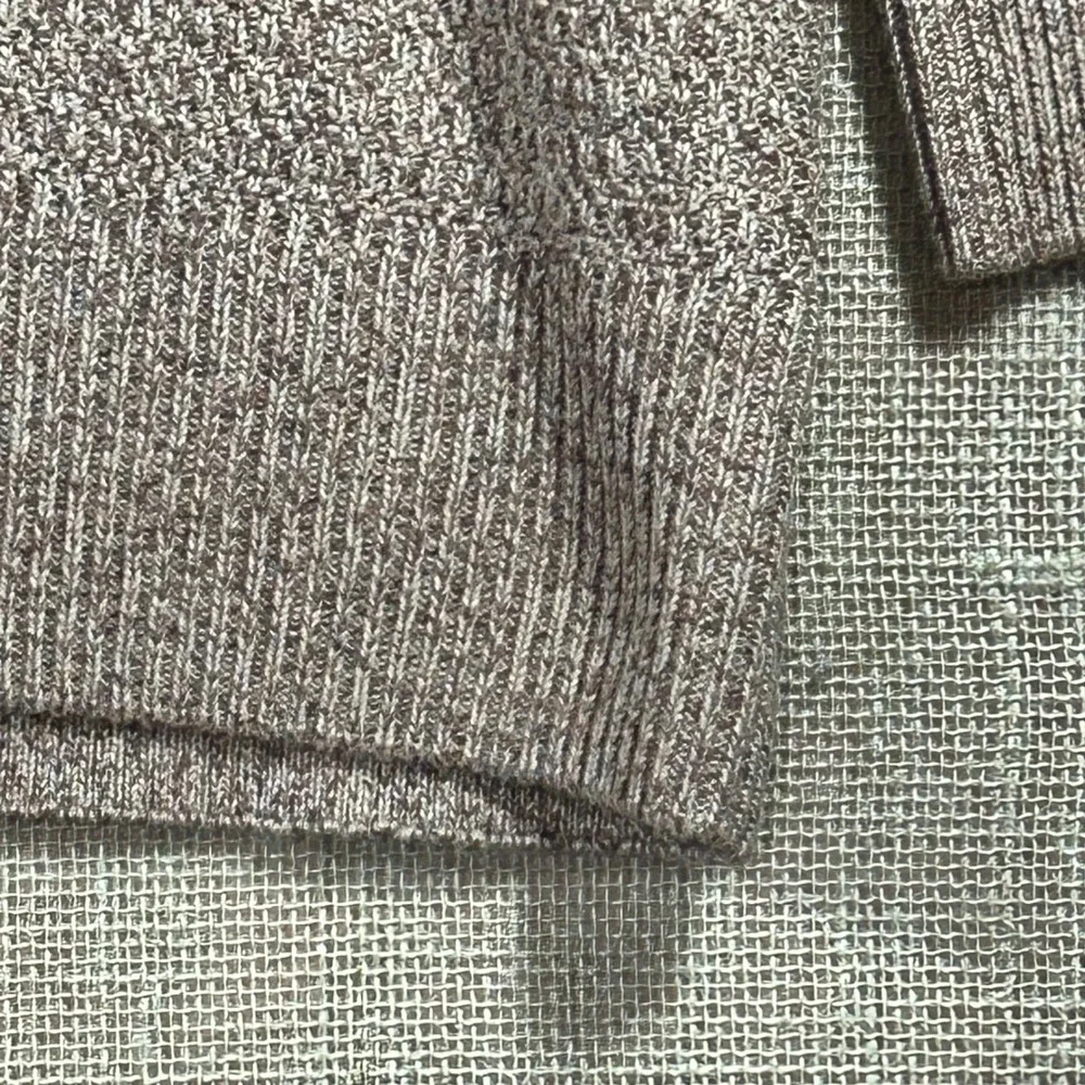 Chaps Mens 4XB Brown Marl Mock Neck Button Sweater Suede Elbow Patches 0050